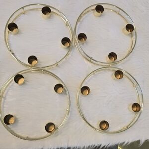 Gold Metal Candle Holders Set of 4